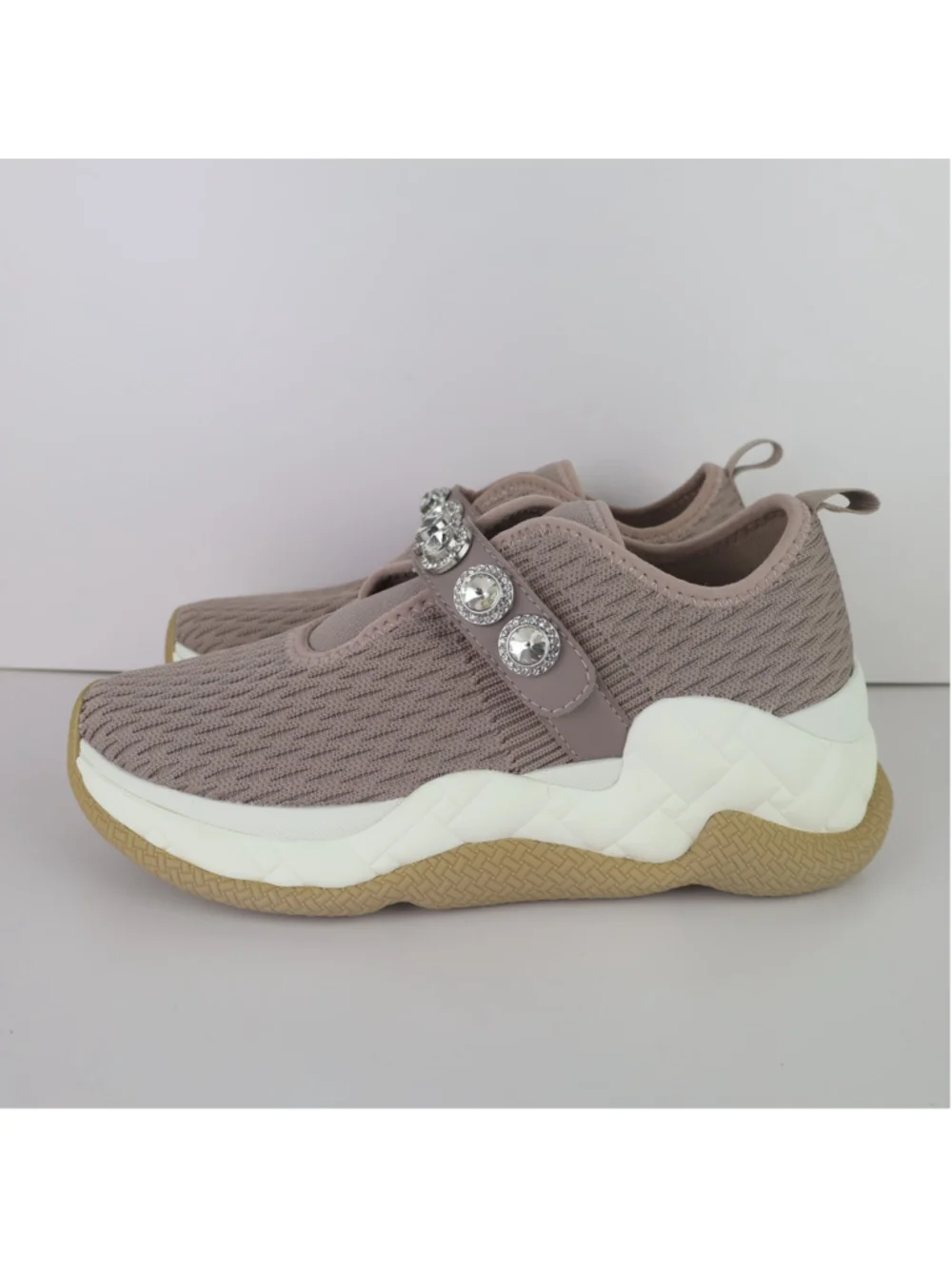 Kurt Geiger London Womens Knit Jewel Sneakers Women - Blush Pink